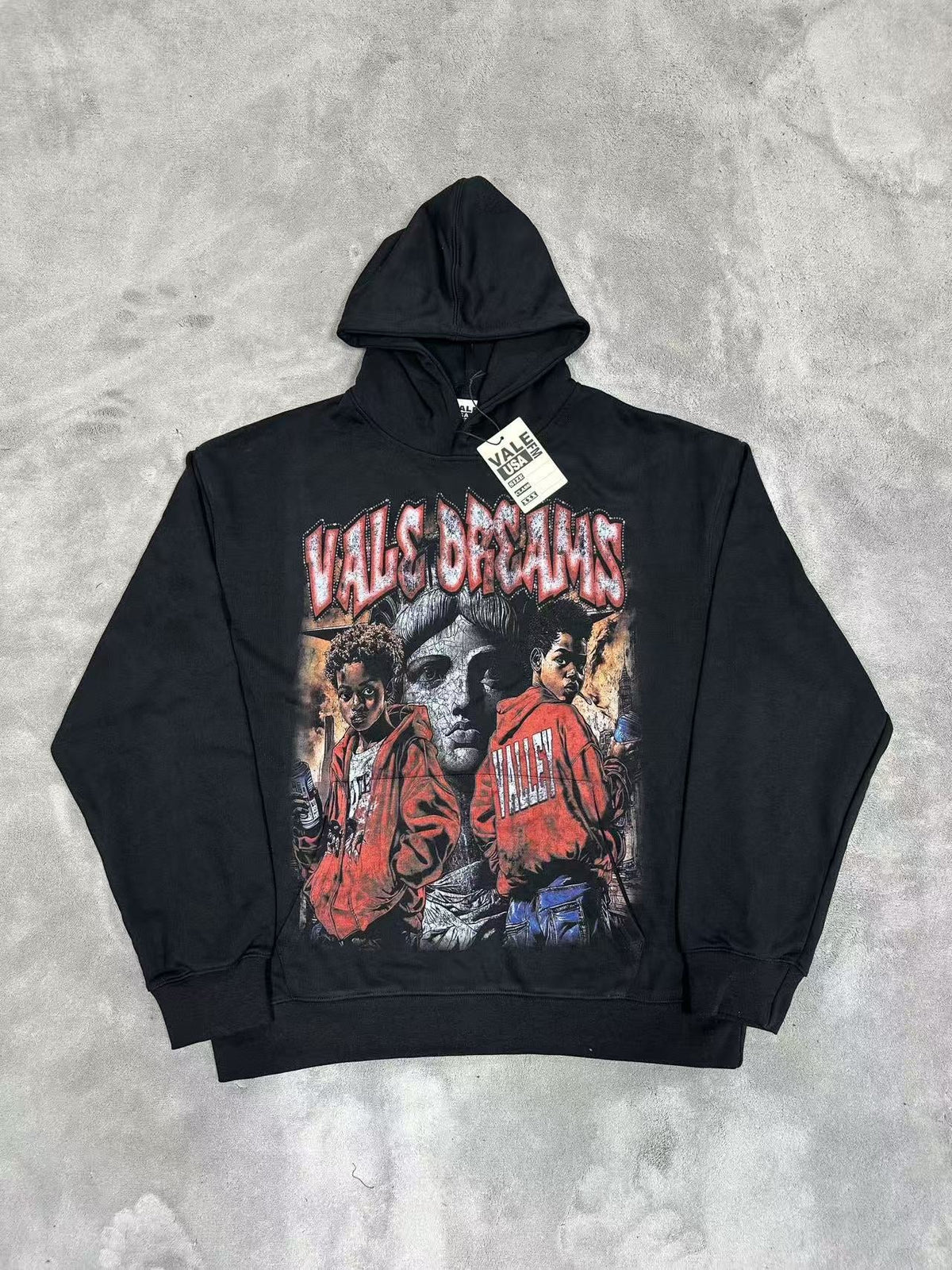 GMABCD Unisex Graphic Print Pullover Hoodie – Relaxed Terry Streetwear