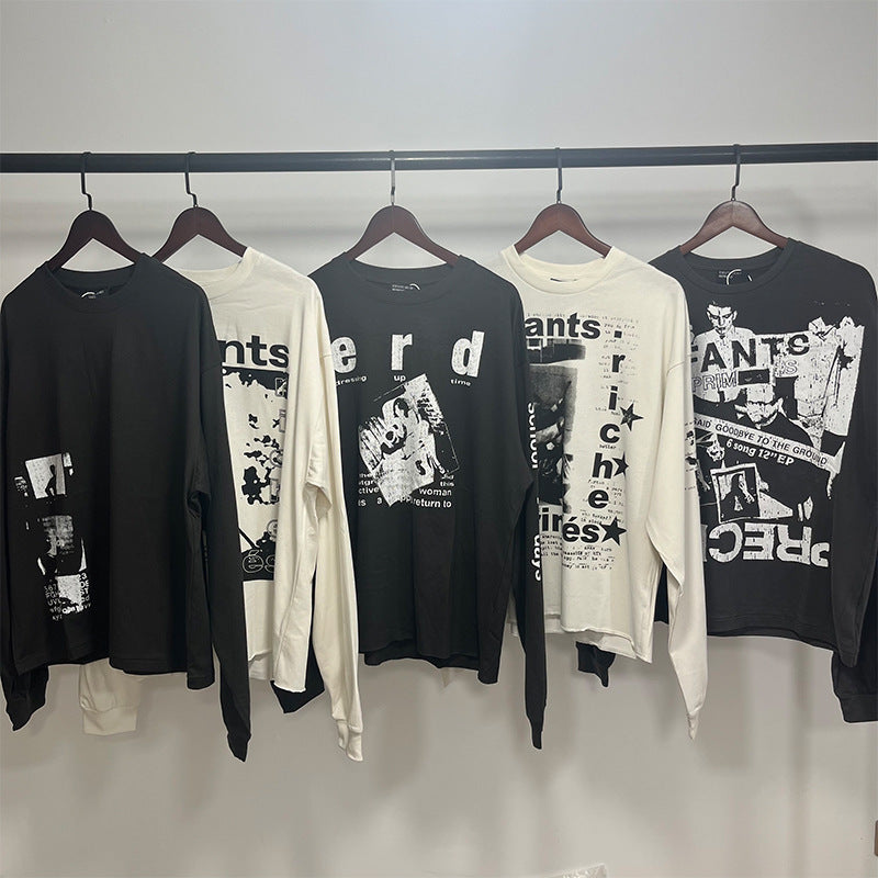 GMABCD Unisex Portrait Graphic Long-Sleeve T-Shirt – Relaxed Cotton Streetwear