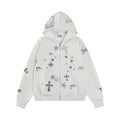 VARIANT_IMAGE::Heather Gray | Rhinestone graphic zip hoodie