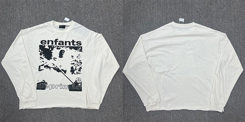 GMABCD Unisex Portrait Graphic Long-Sleeve T-Shirt – Relaxed Cotton Streetwear