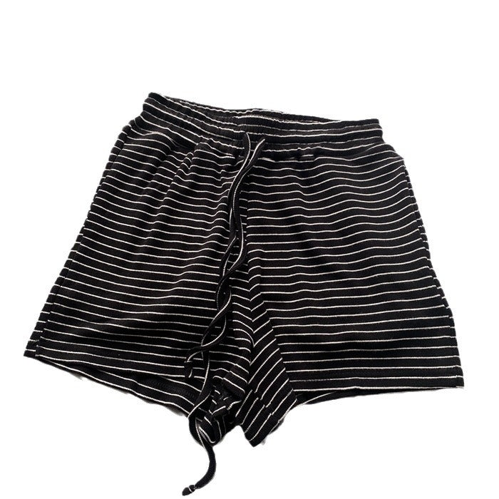 Women's striped high-stretch knit shorts image 5