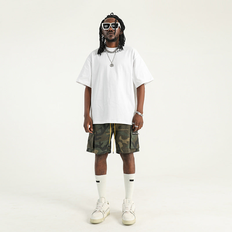 Men's camo denim cargo shorts image 3