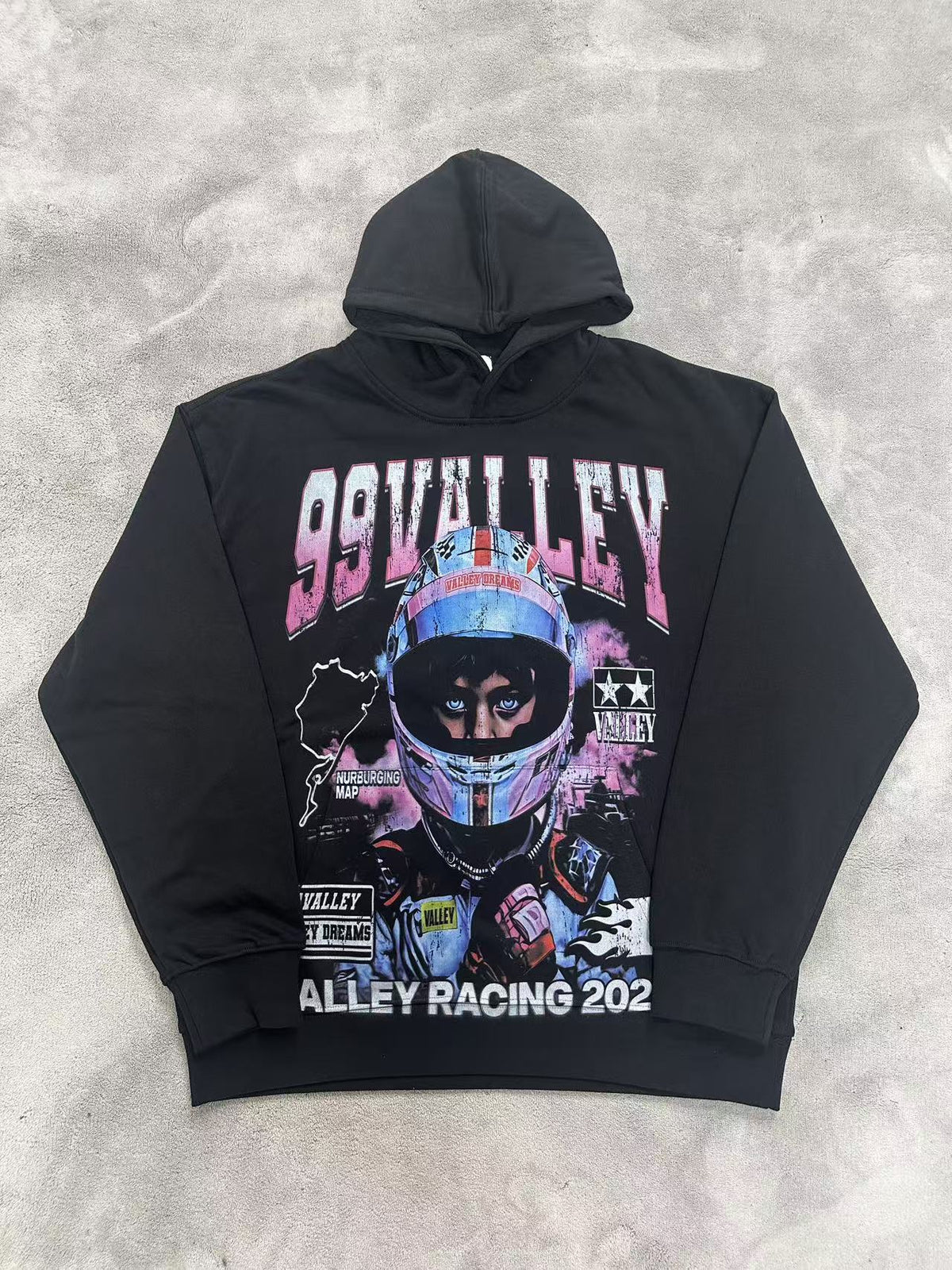 GMABCD Unisex Graphic Print Pullover Hoodie – Relaxed Terry Streetwear