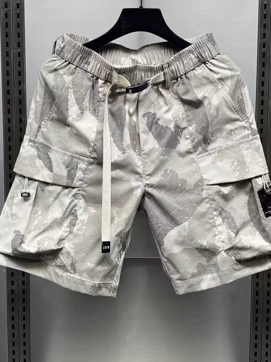 VARIANT_IMAGE::K256 Black | Men's camouflage five-point shorts