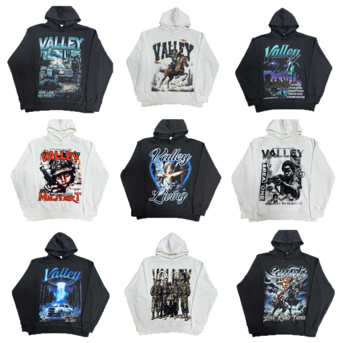 GMABCD Unisex Graphic Print Pullover Hoodie – Relaxed Terry Streetwear