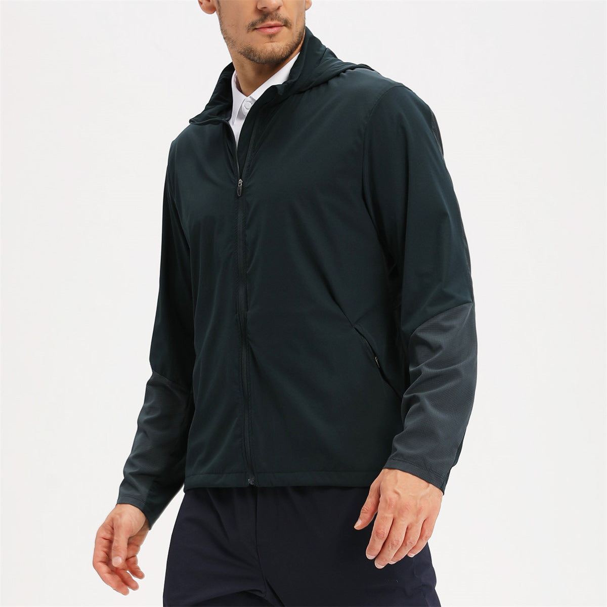 VARIANT_IMAGE::Navy Blue | Men's lightweight hooded zip jacket