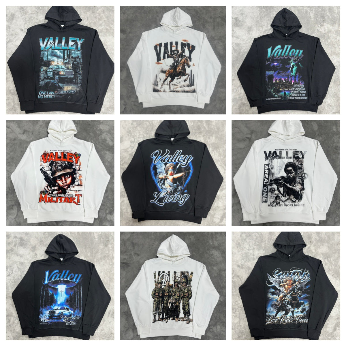 GMABCD Unisex Graphic Print Pullover Hoodie – Relaxed Terry Streetwear