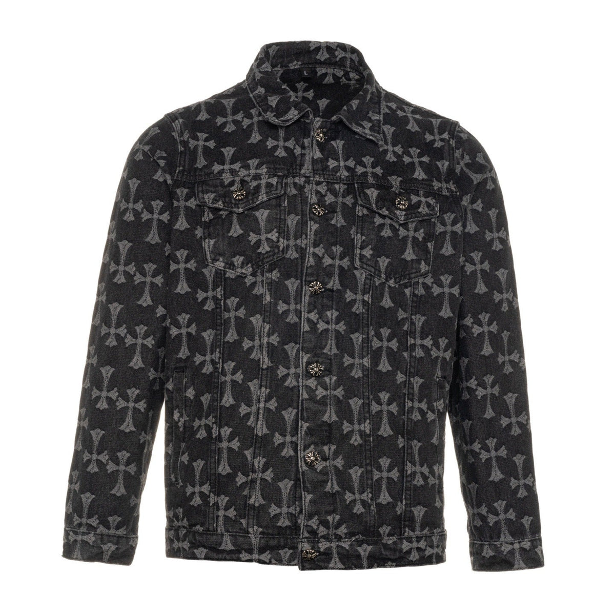 GMABCD Unisex Cross-Detail Denim Jacket – Relaxed Graphic Streetwear Outerwear