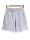 VARIANT_IMAGE::277 Light Gray | Women's high-waist wide-leg cotton shorts image 1
