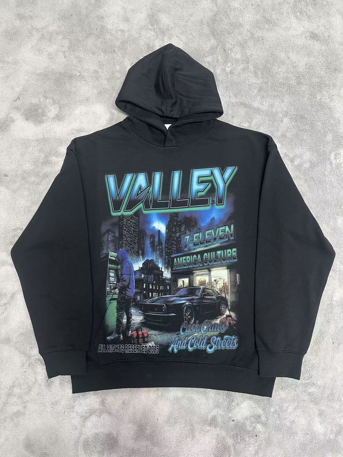 GMABCD Unisex Graphic Print Pullover Hoodie – Relaxed Terry Streetwear