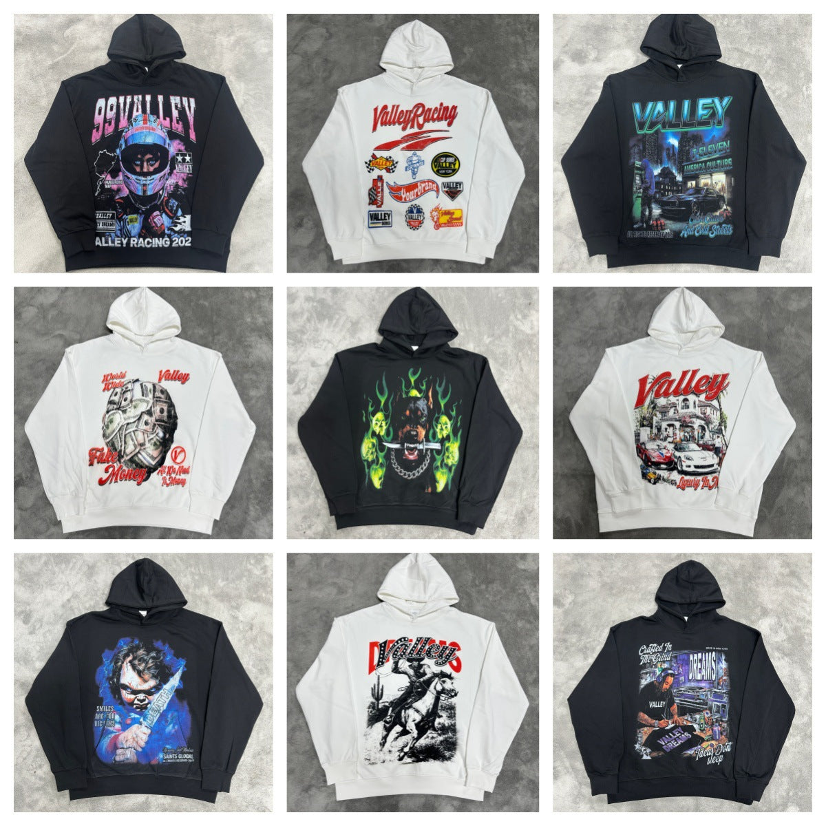 GMABCD Unisex Graphic Print Pullover Hoodie – Relaxed Terry Streetwear