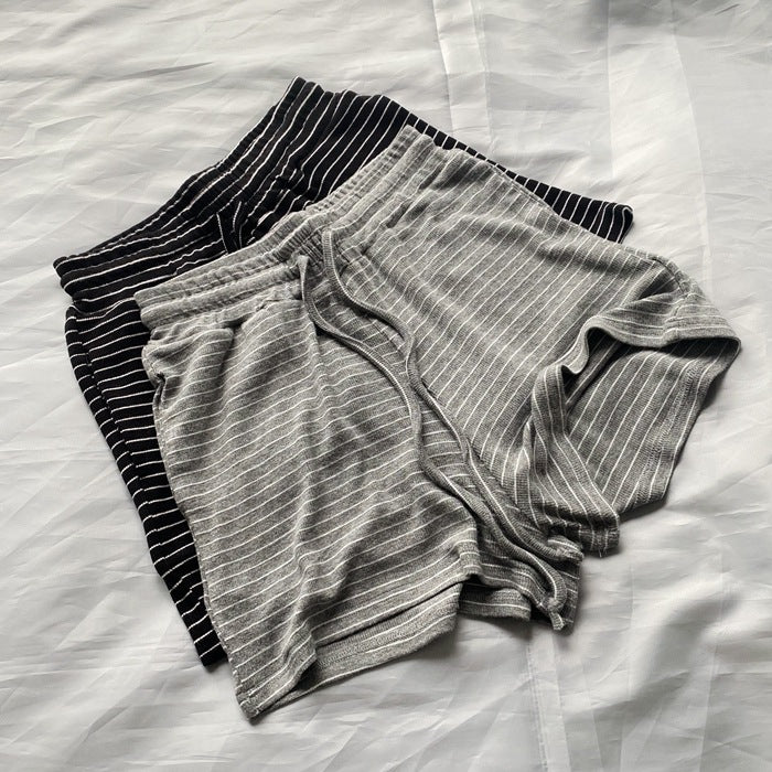 VARIANT_IMAGE::Gray | Women's striped knit shorts