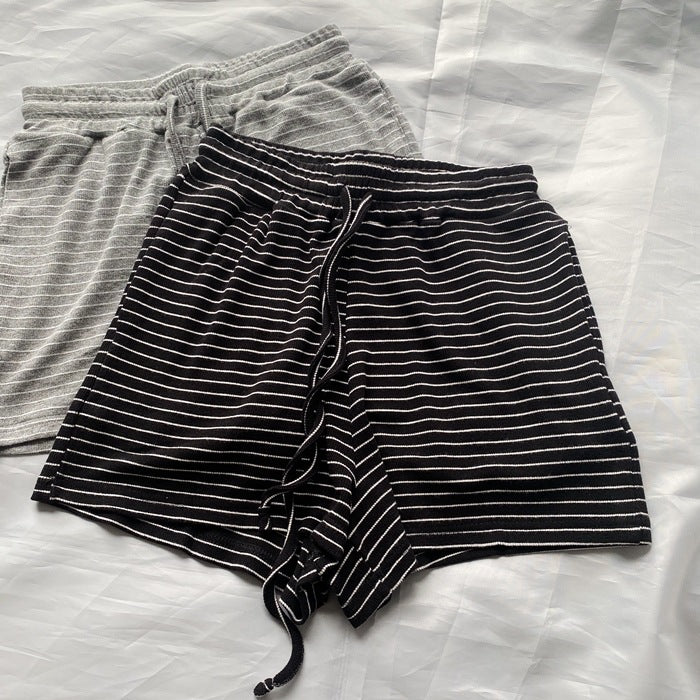 VARIANT_IMAGE::Black | Women's striped knit shorts