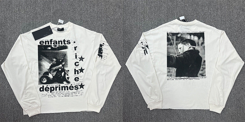 GMABCD Unisex Portrait Graphic Long-Sleeve T-Shirt – Relaxed Cotton Streetwear