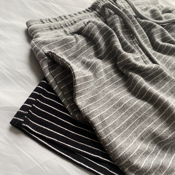Women's striped high-stretch knit shorts image 4