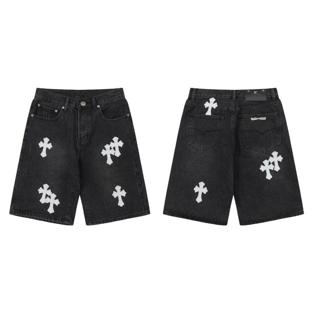VARIANT_IMAGE::Style 925 | Cross patchwork denim Bermuda shorts